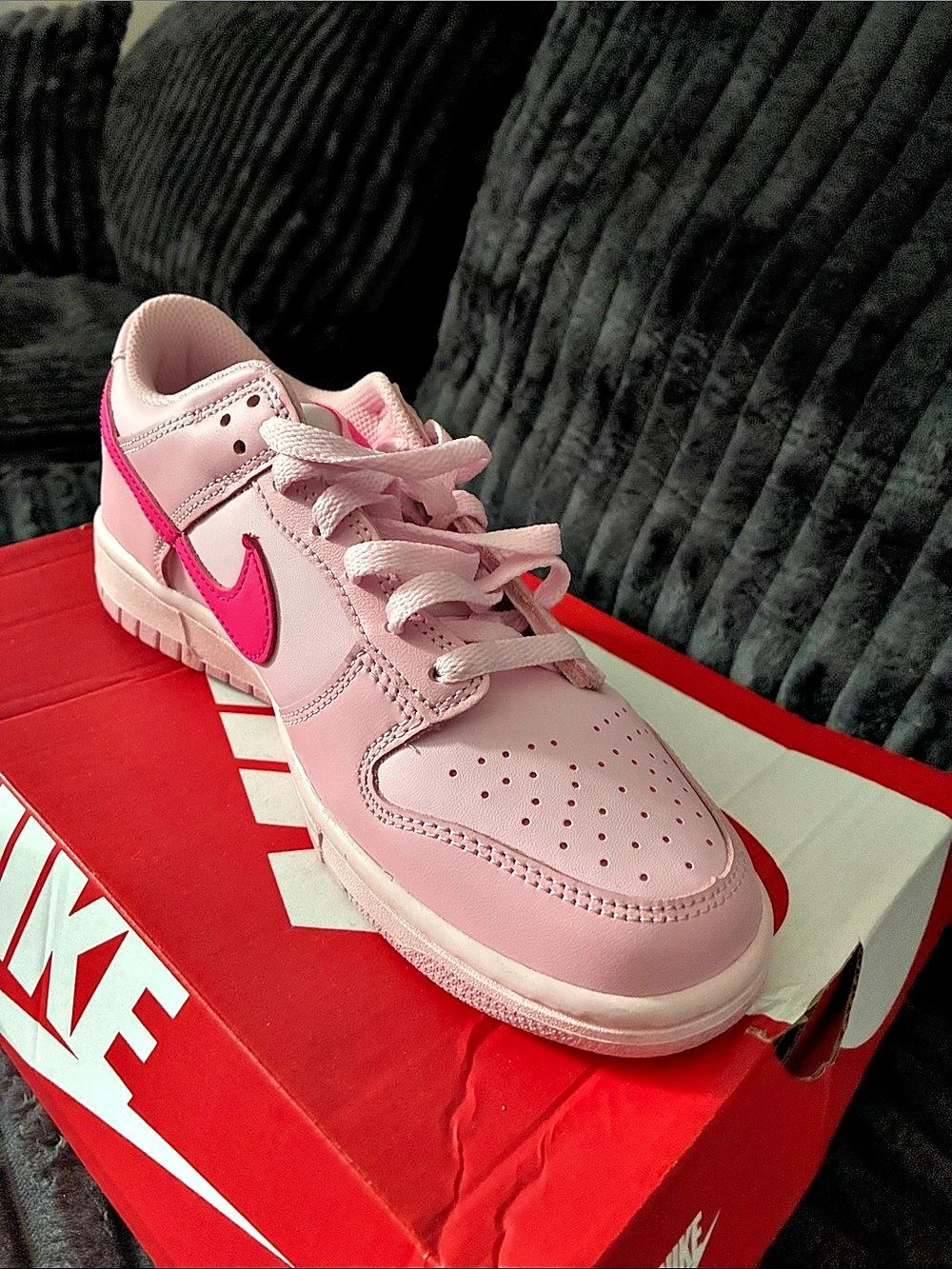 Nike Dunk Low Hyper Pink (Women's) ) Pink & White Sneakers Like New